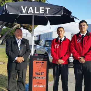 Professional valet stand setup at a Valley event