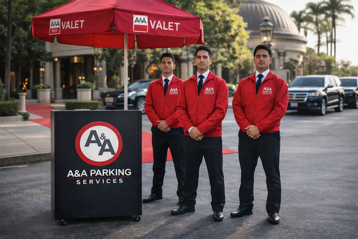 A&A Parking Services team ready at valet station