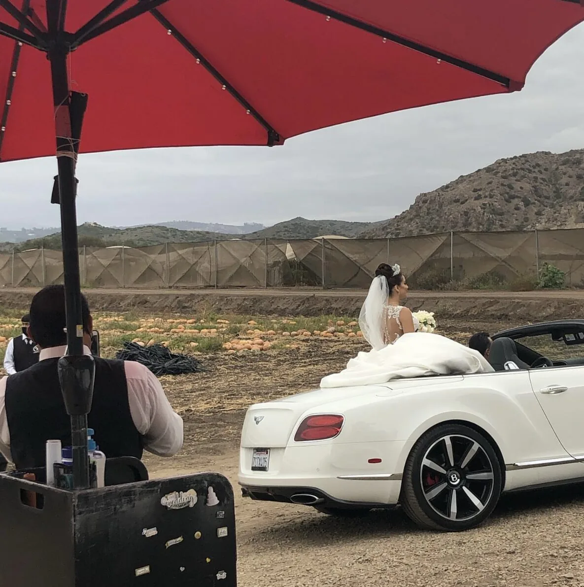 Wedding bride on Bentley with A&A valet
