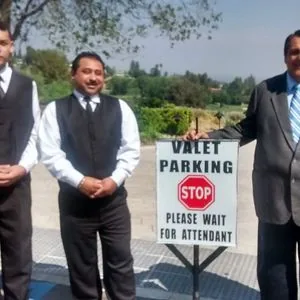 A&A valet team at an event entrance in the San Fernando Valley